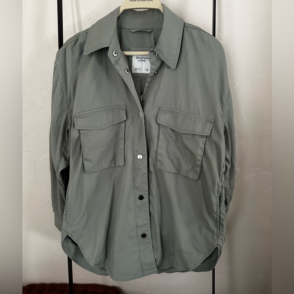 Abercrombie & Fitch Olive Green Shirt Jacket
